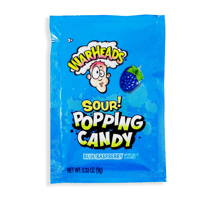 Warheads Popping Candy Sour Blue Raspberry
