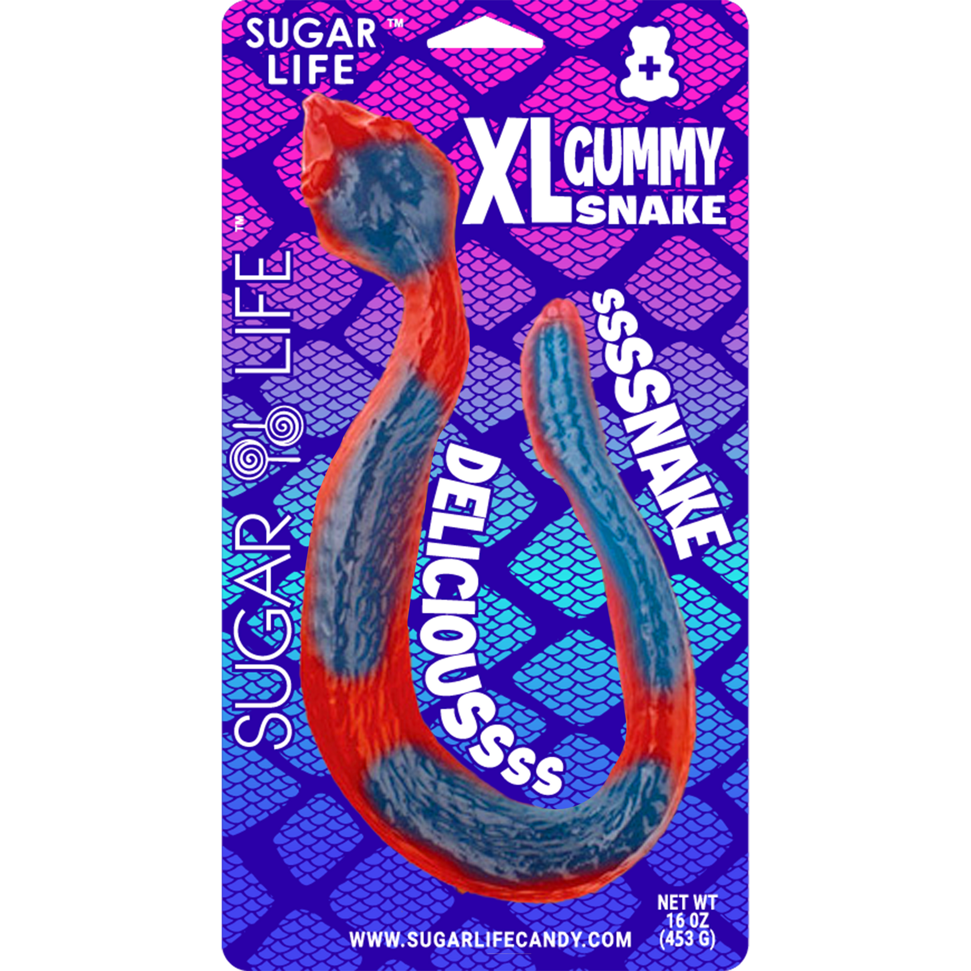 Sugar Life Giant Gummy Snake - Cherry-Blue Raspberry