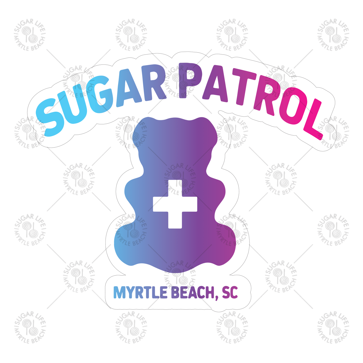 Sugar Life Sugar Patrol Gummy Bear Logo - Sticker