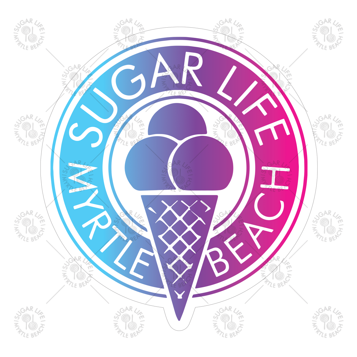 Sugar Life Ice Cream Cone Logo - Sticker