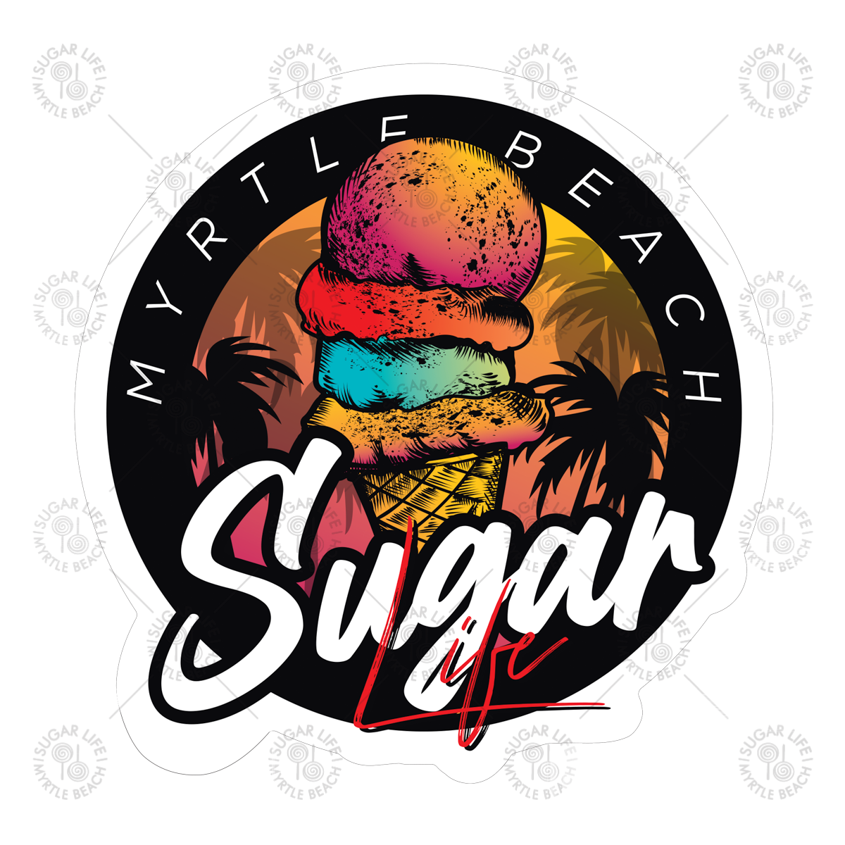 Sugar Life Beach Vibe Cone - Sticker