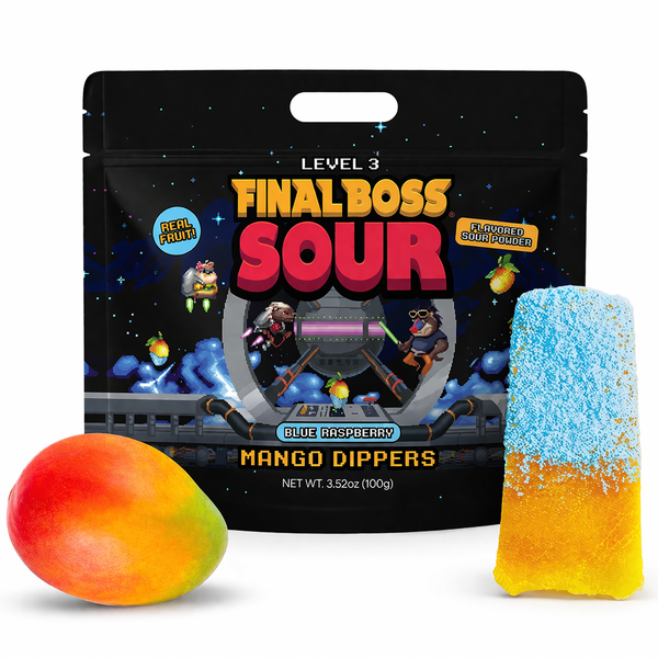 Final Boss Sours Level 3 Mango Dippers Blue Raspberry - Sugar Life