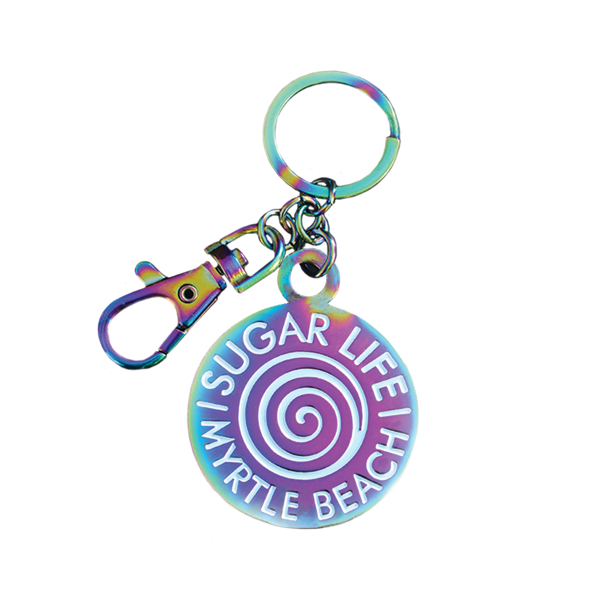Sugar Life Swirl Rainbow-Plated Keychain