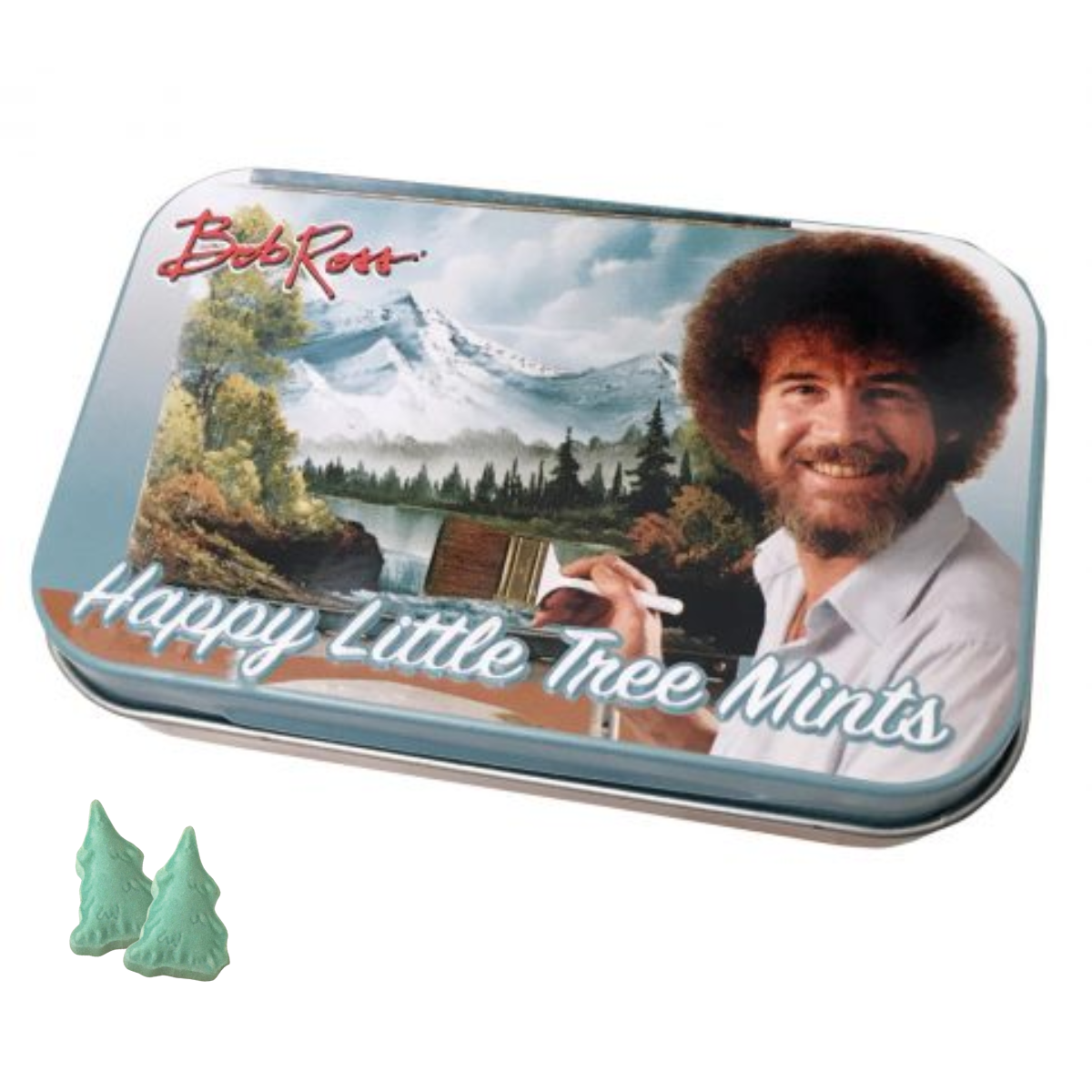Bob Ross Happy Little Tree Mints Tin