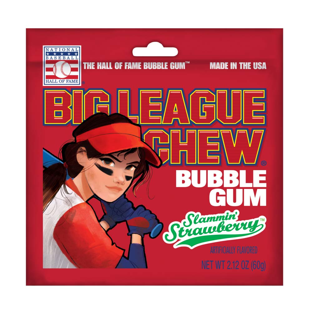 Big League Chew Bubble Gum Slammin Strawberry