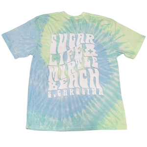 Sugar Life Tie Dye T-Shirt - Lt Blue/Lt Green