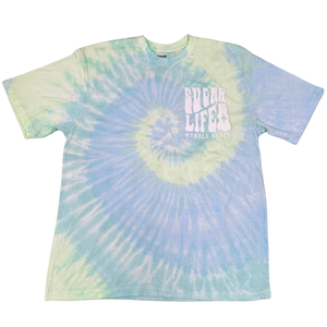 Sugar Life Tie Dye T-Shirt - Lt Blue/Lt Green