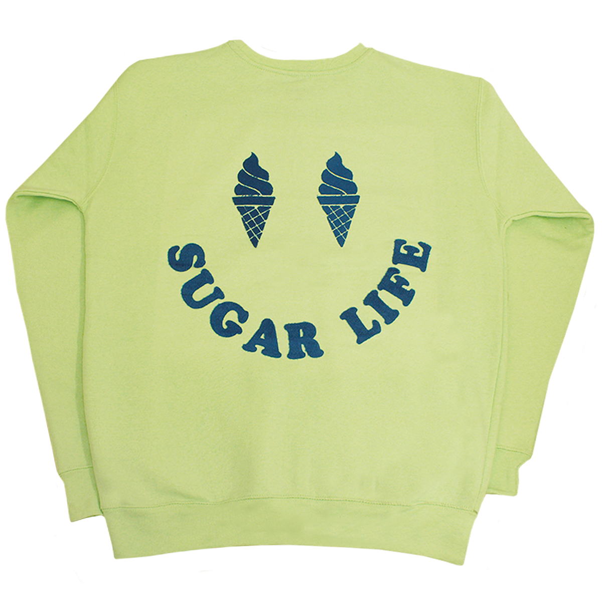 Sugar Life Fuzzy Crewneck Neon Pastel Green- Adult