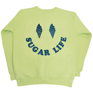 Sugar Life Fuzzy Crewneck Neon Pastel Green- Adult