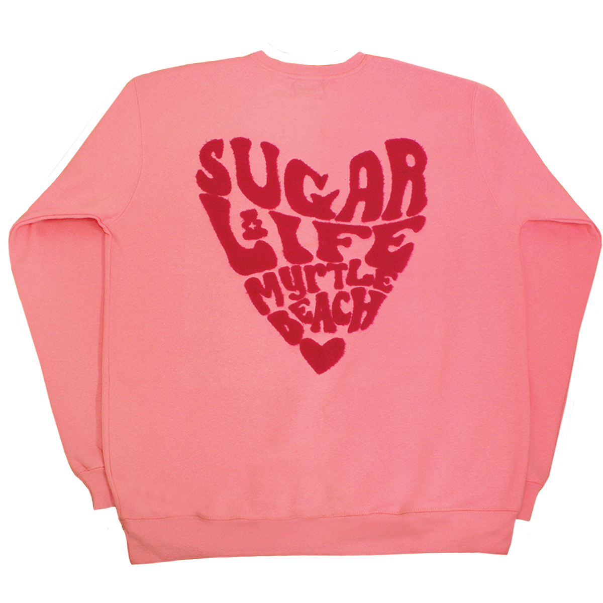 Sugar Life Fuzzy Crewneck Neon Pastel Pink - Adult