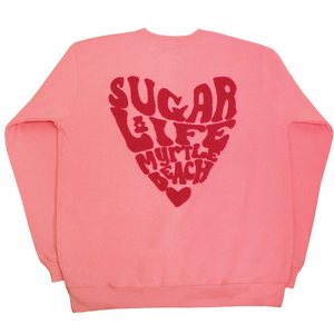 Sugar Life Fuzzy Crewneck Neon Pastel Pink - Adult