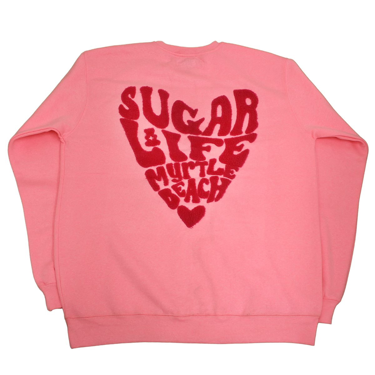 Sugar Life Fuzzy Crewneck Neon Pastel Pink - Adult