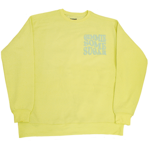 Sugar Life Fuzzy Crewneck Neon Pastel Yellow - Adult