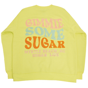 Sugar Life Fuzzy Crewneck Neon Pastel Yellow - Adult