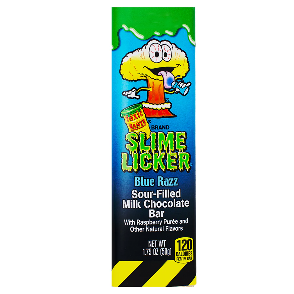 TOXIC WASTE® Brand Slime Licker Blue Razz Sour-Filled Milk Chocolate Bar