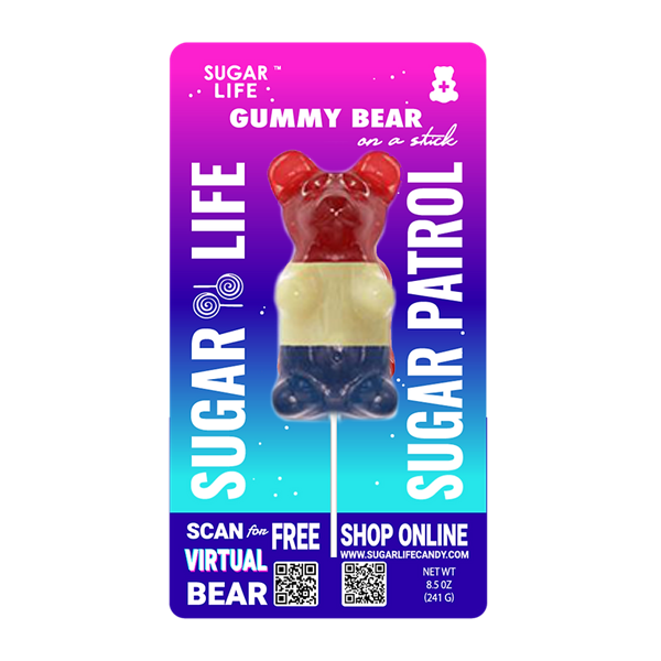 Sugar Life Gummy Bear on a Stick Patriotic