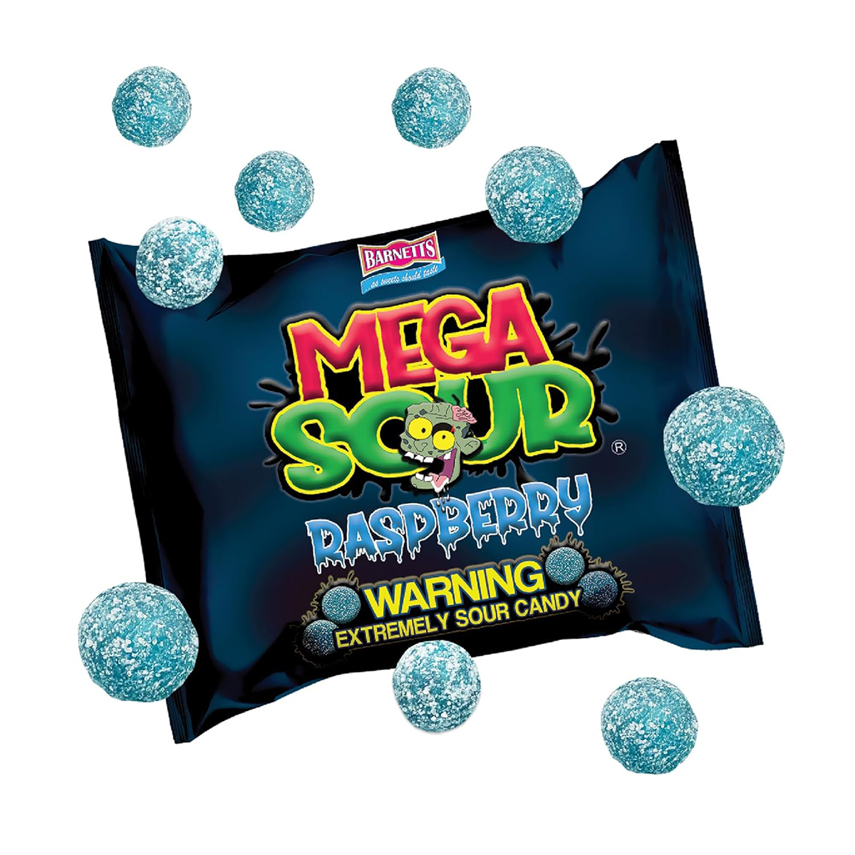 Barnetts Mega Sour Fruits Bag Blue Raspberry