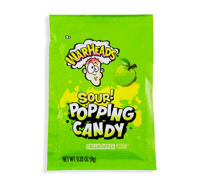 Warheads Popping Candy Sour Green Apple
