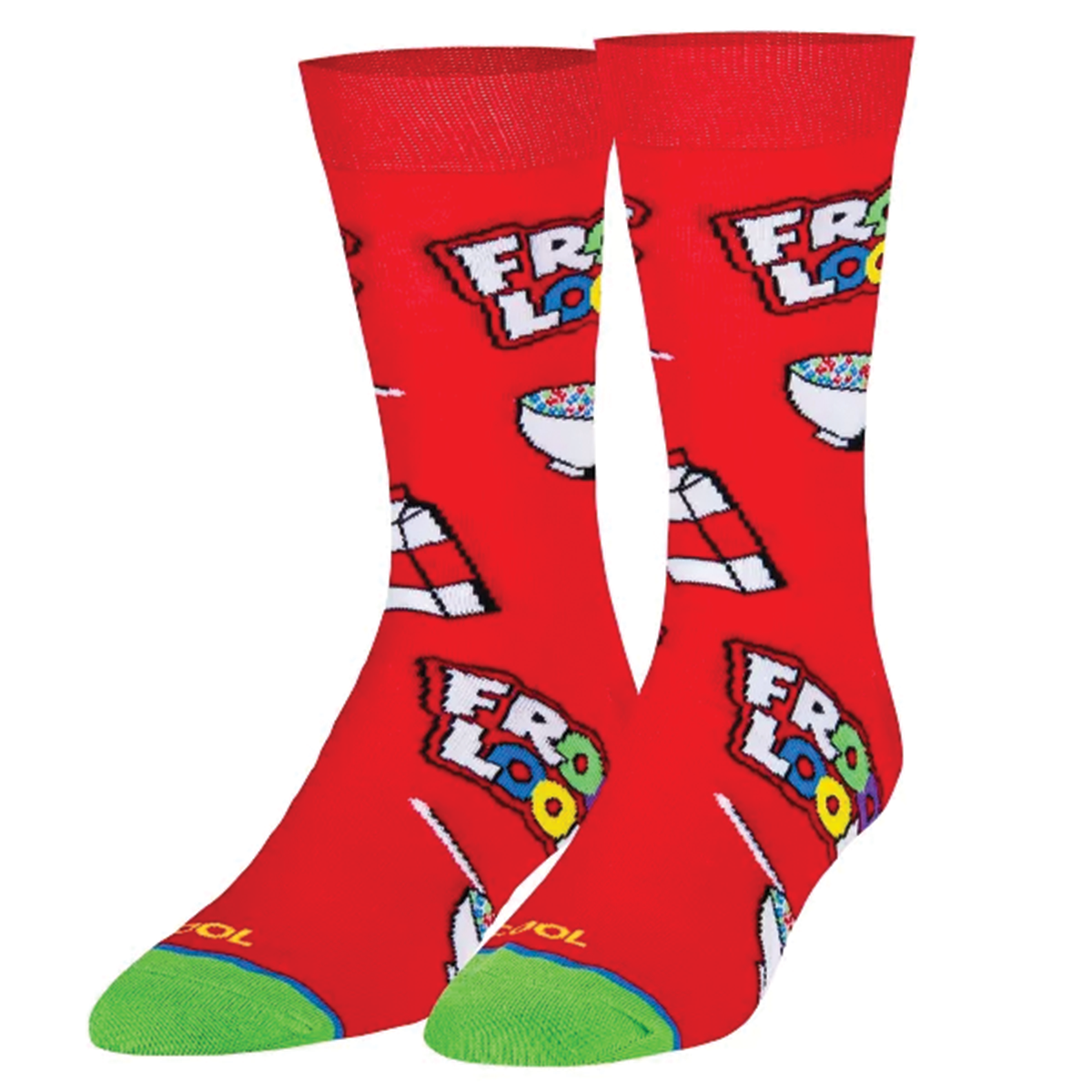 Froot Loops Cereal Bowl Folded Crew Socks