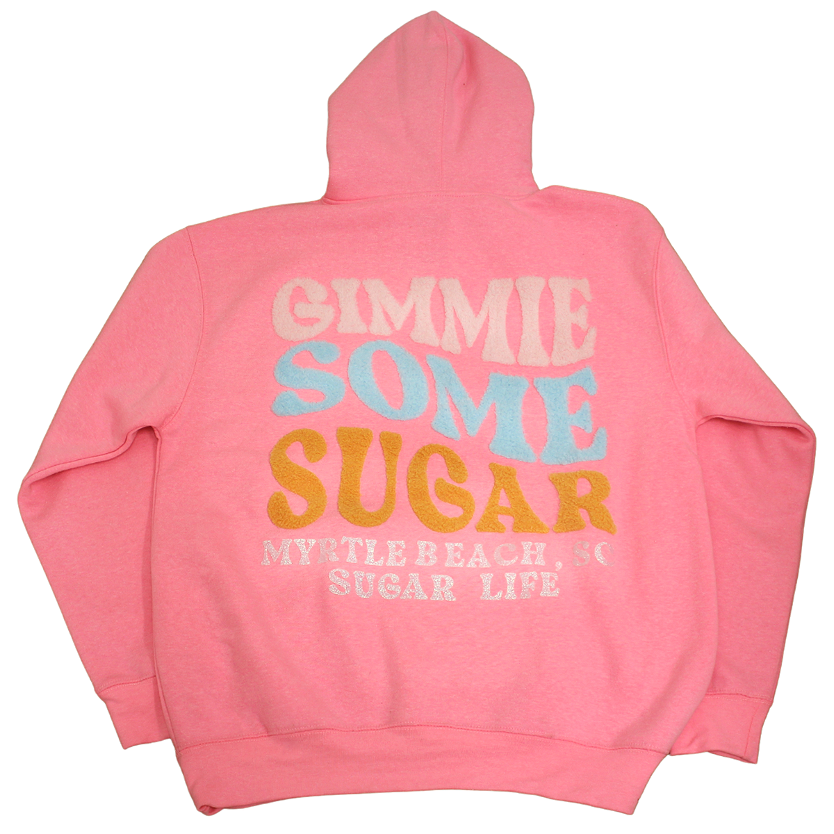 Sugar Life Fuzzy Hoodie Neon Pastel Pink - Youth