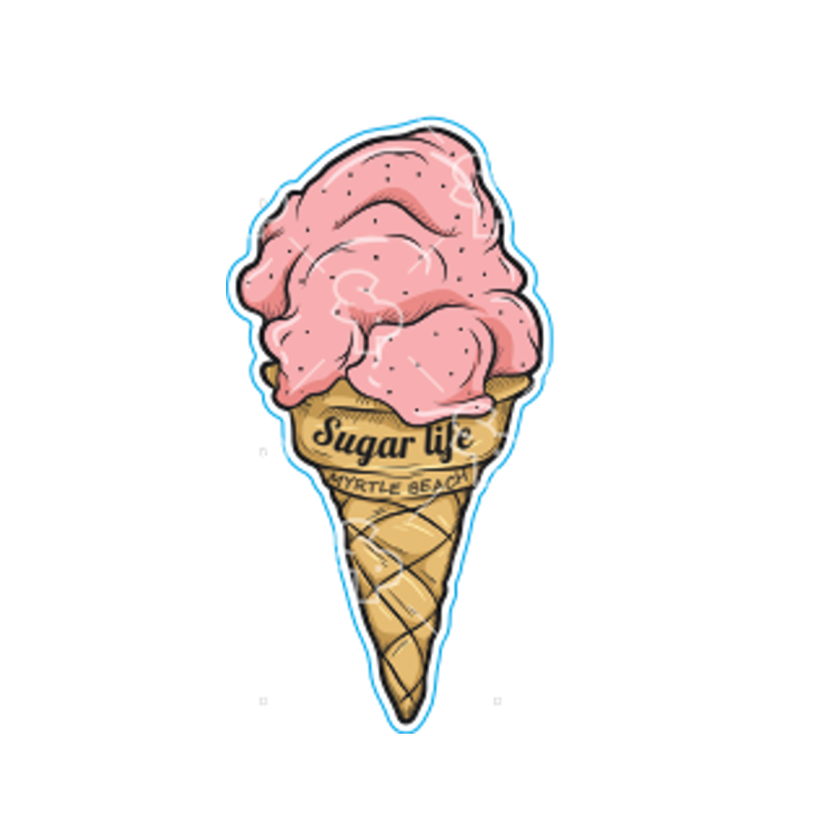 Sugar Life Ice Cream Cone Sticker