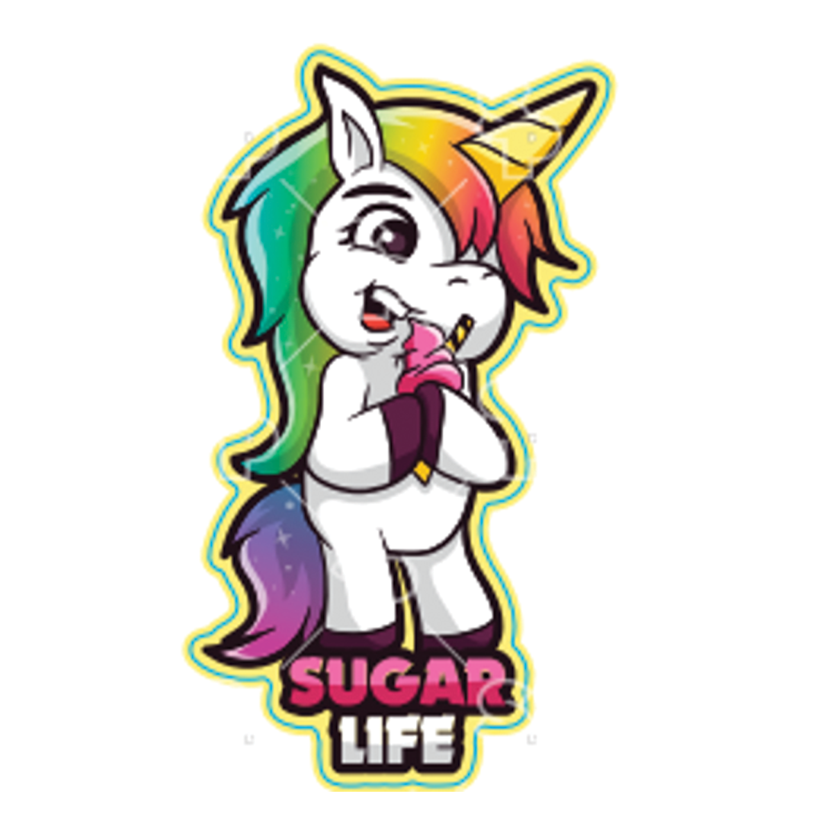 Sugar Life Rainbow Unicorn Sticker