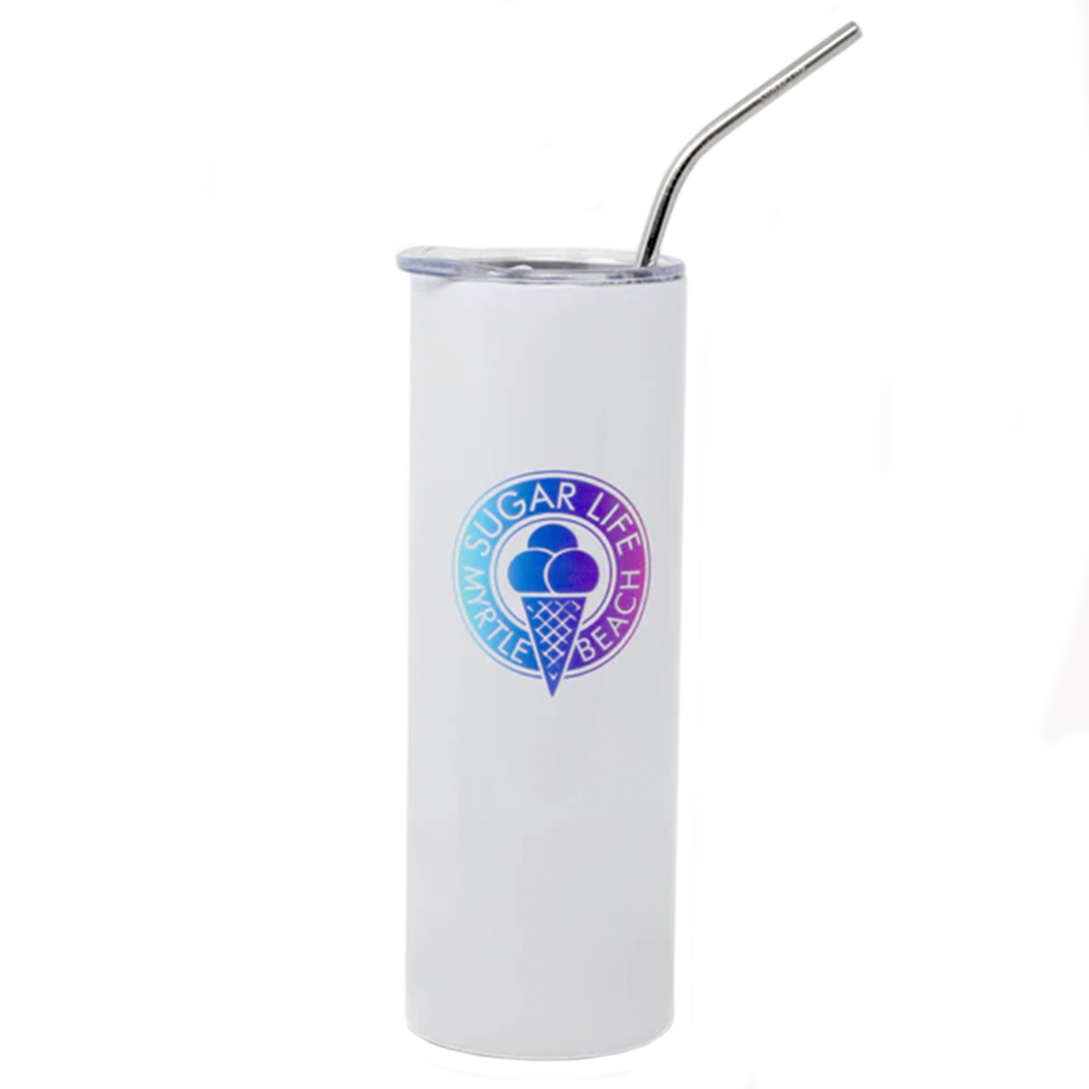 Skinny Sugar Life Cone White Tumbler 20oz