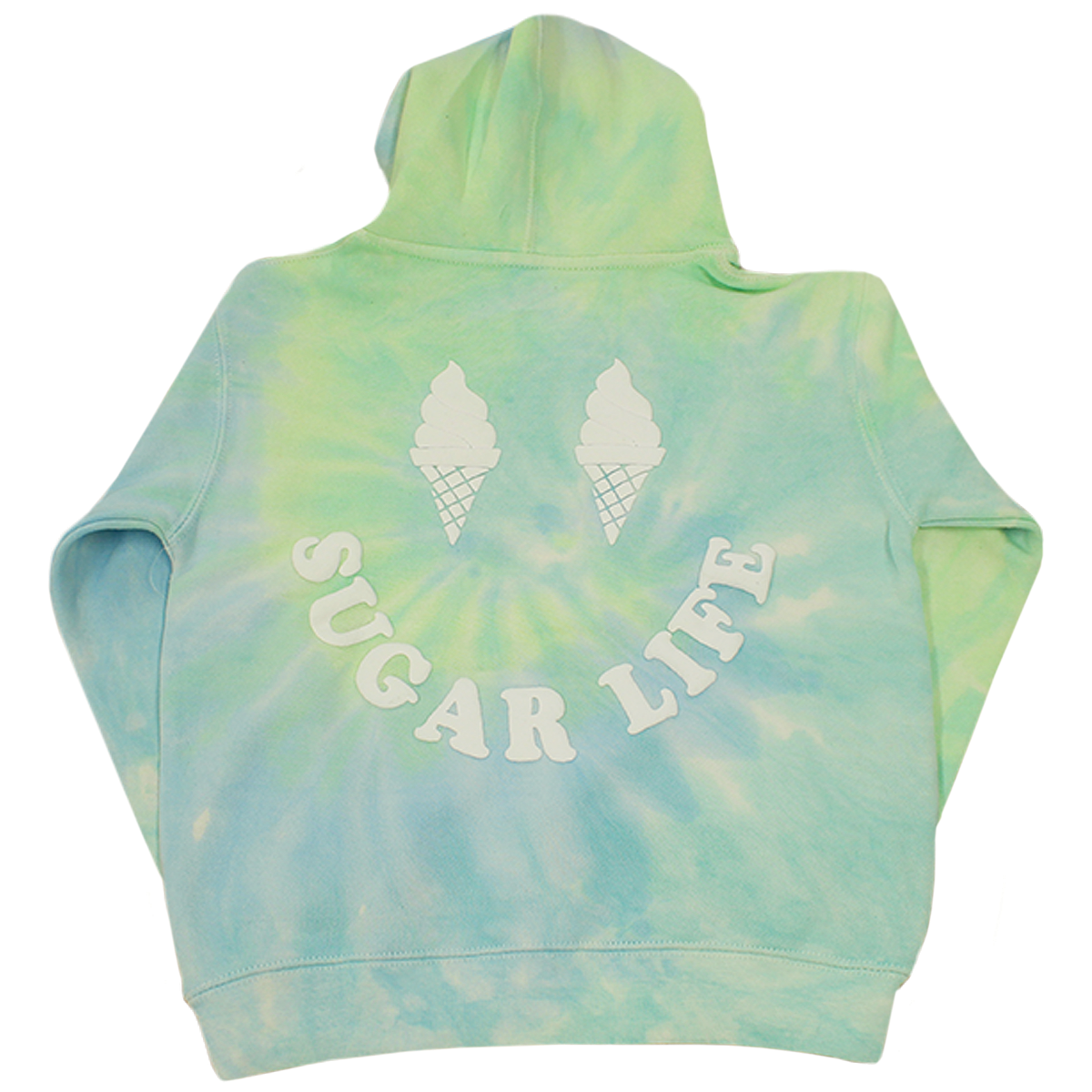 Sugar Life Tie Dye Hoodie Light Blue & Light Green - Youth