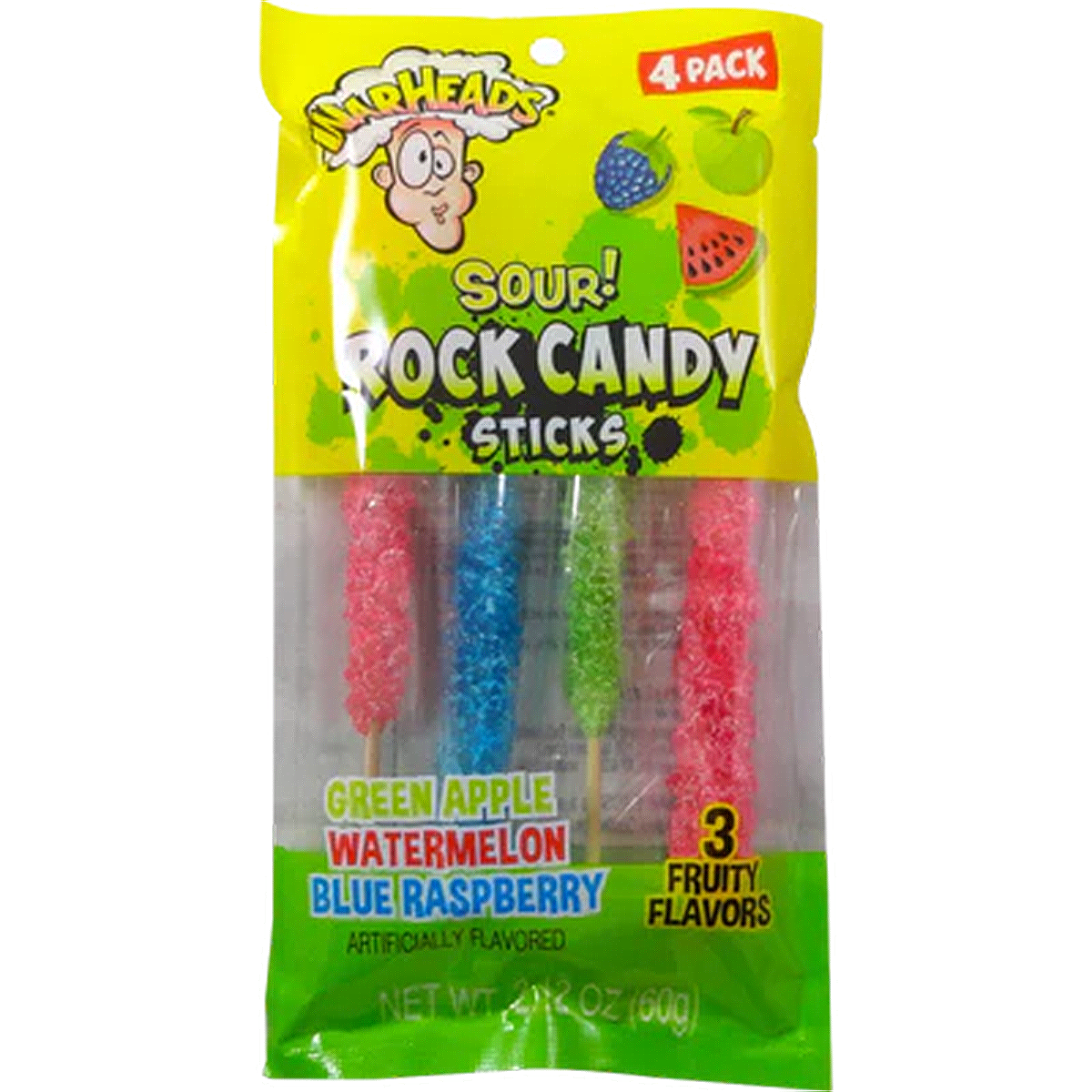Warheads Sour Rock Candy Sticks