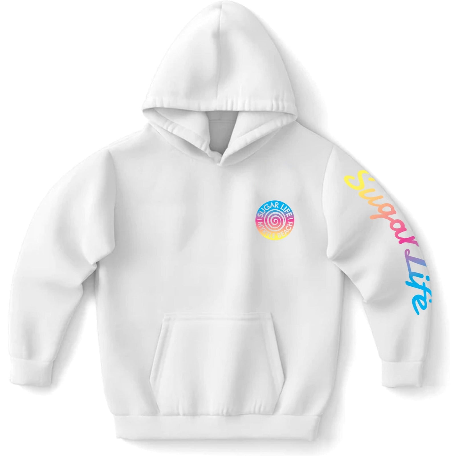 Sugar Life Swirl Hoodie Youth White