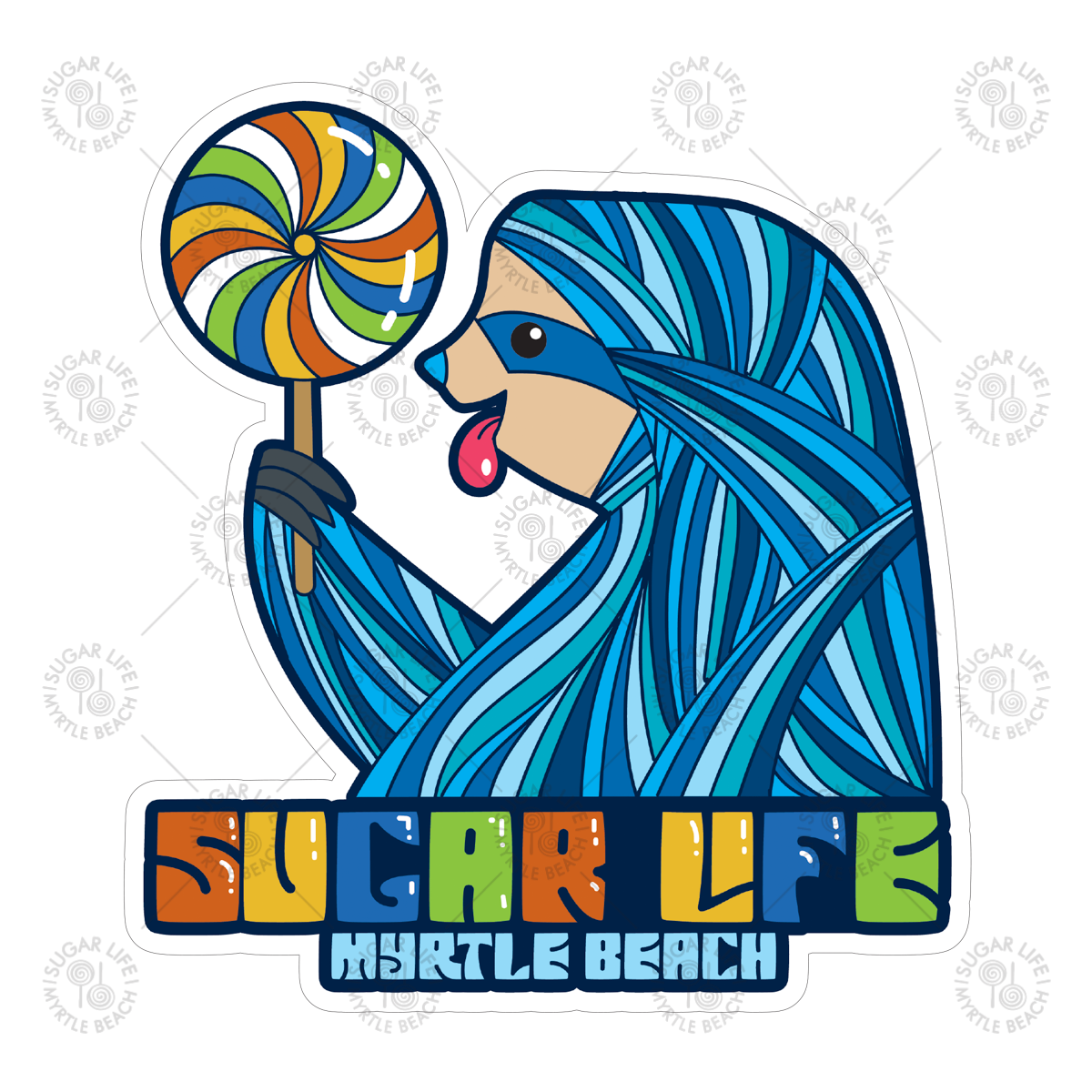 Sugar Life Sloth Lollipop Sticker