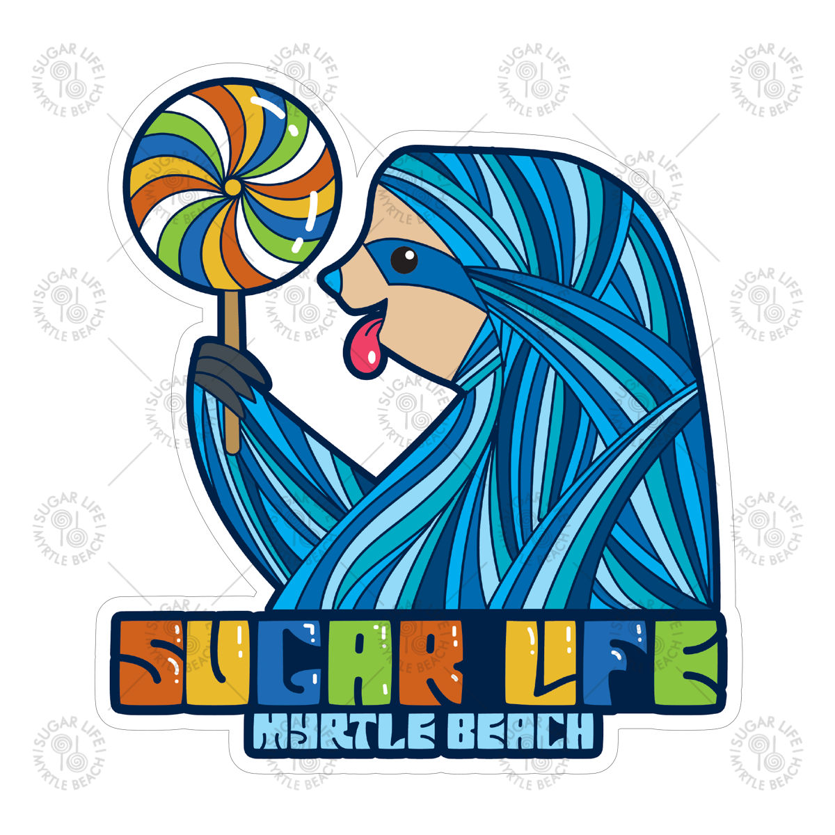 Sugar Life Sloth Lollipop - Sticker