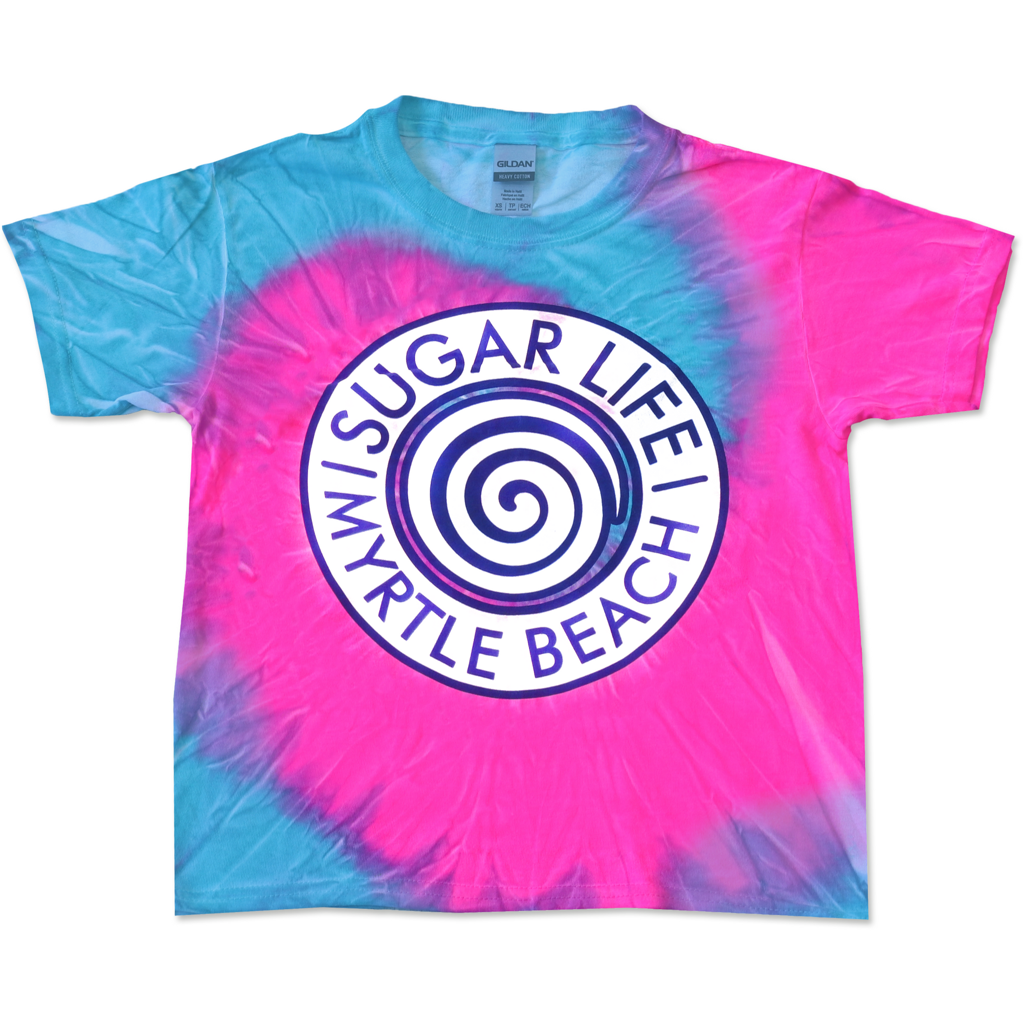 "Candy Swirl" Kids T-Shirt - Pink & Blue Cotton Candy Tye Dye