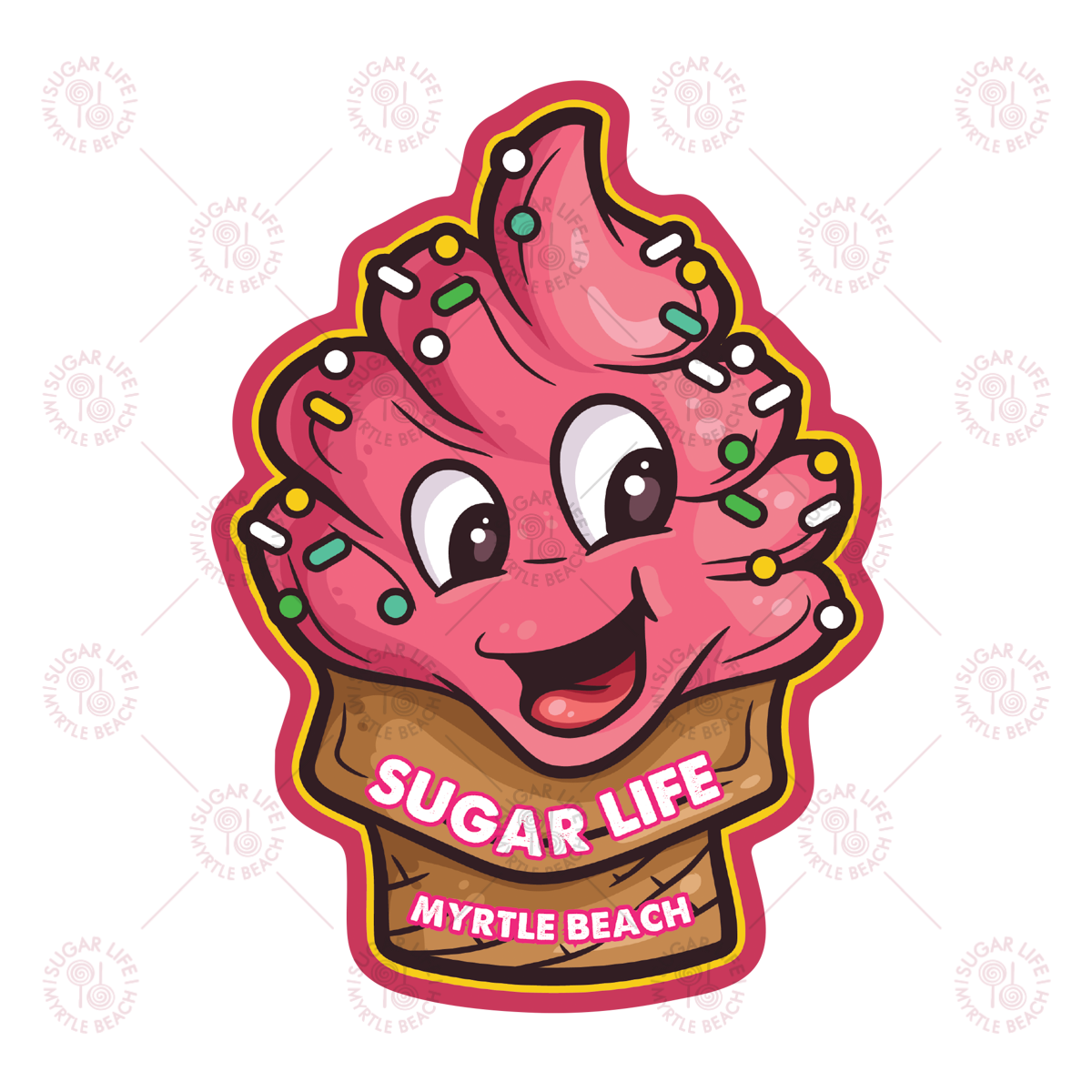 Sugar Life Strawberry Soft Serve Sticker