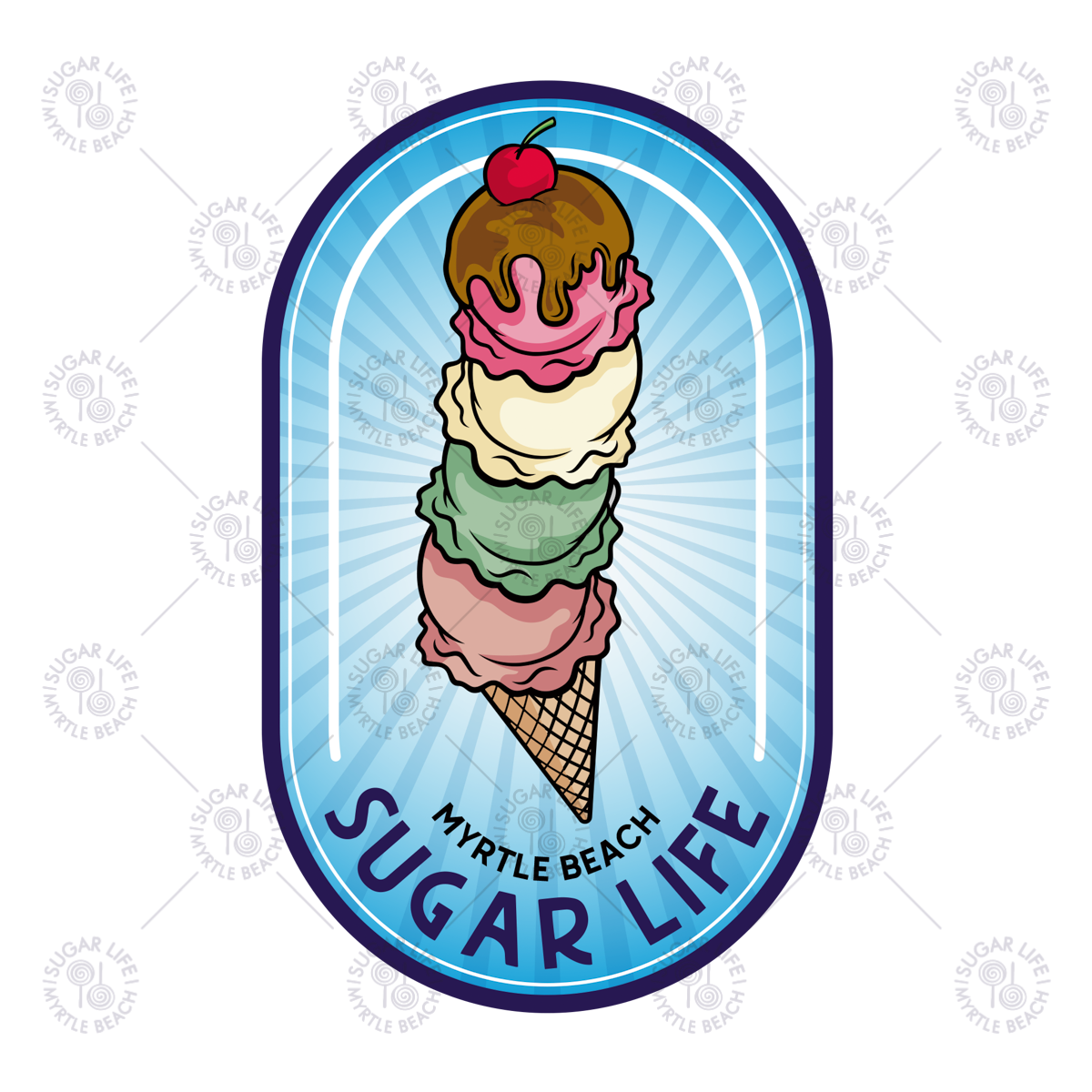 Sugar Life Four Scoop Stack Sticker