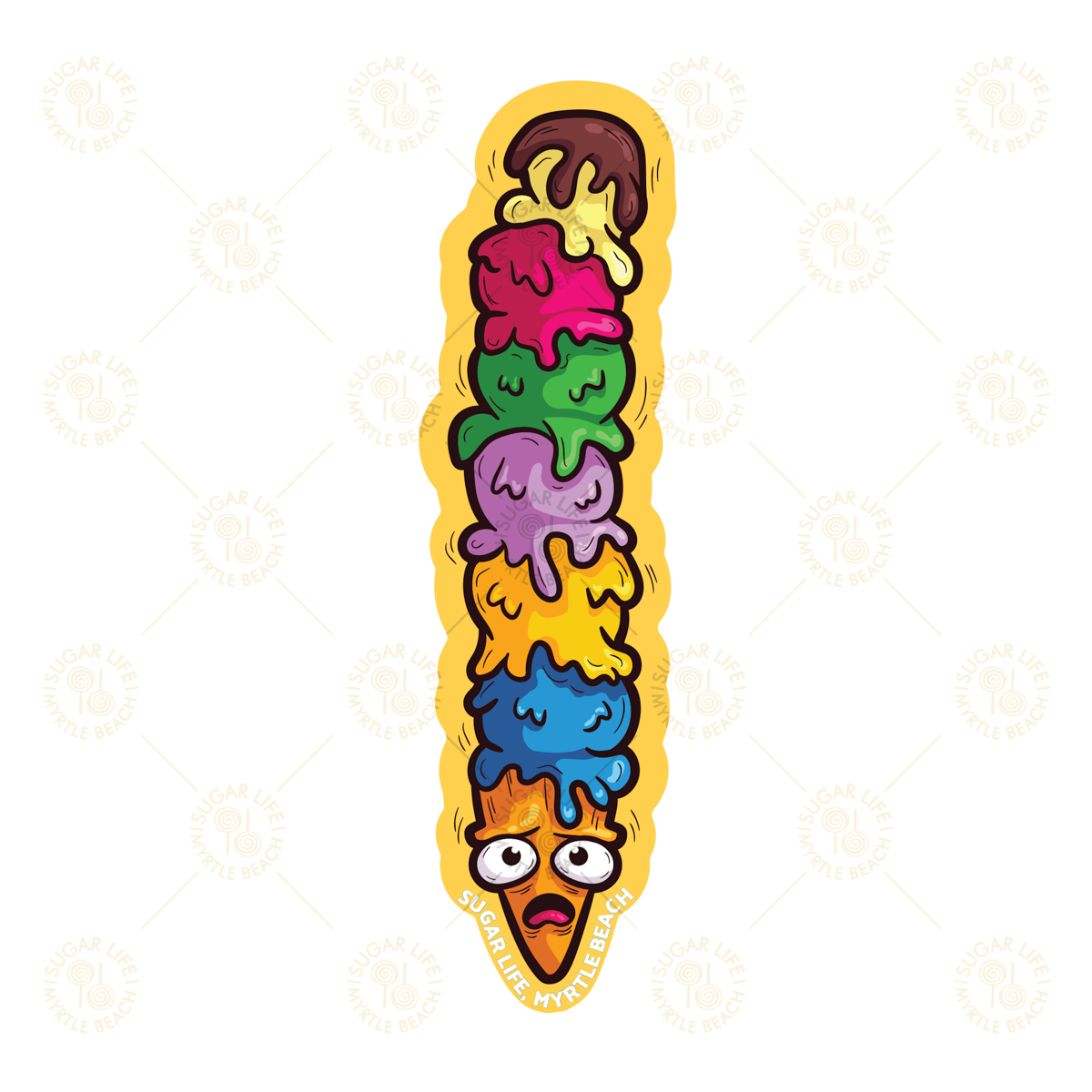 Sugar Life Ice Cream Cone Tower Sticker
