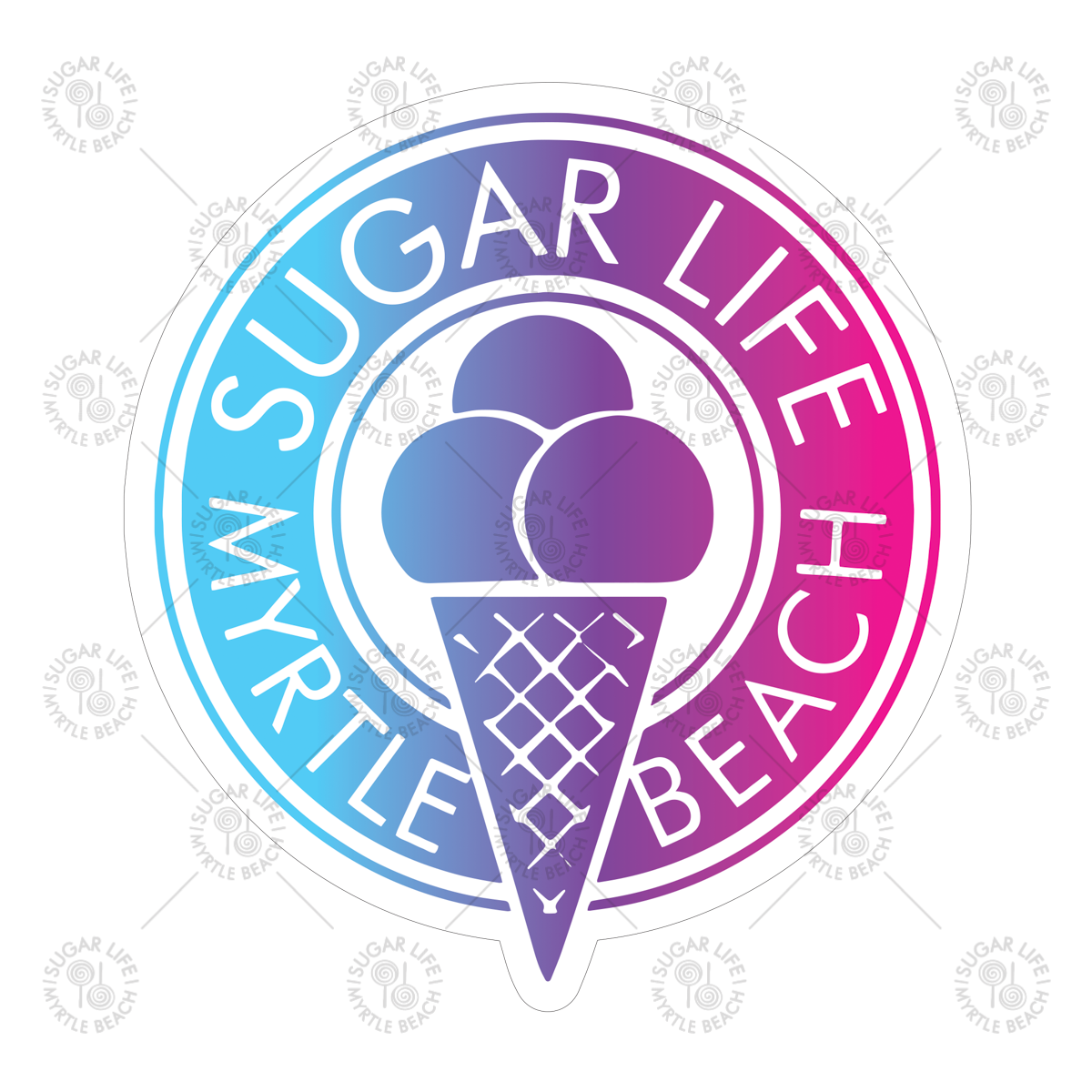 Sugar Life Ice Cream Cone Logo Sticker