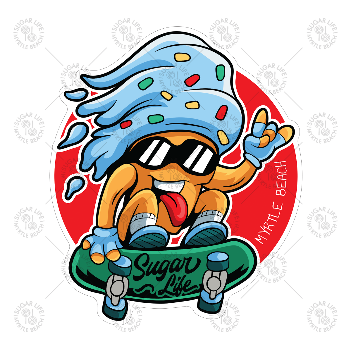 Sugar Life Ice Cream Skateboard Sticker