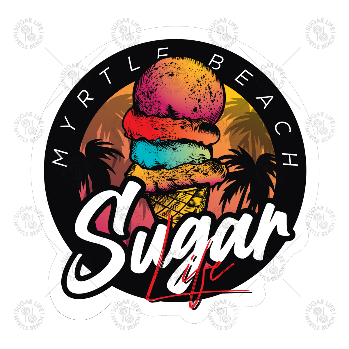Sugar Life Beach Vibe Cone Sticker