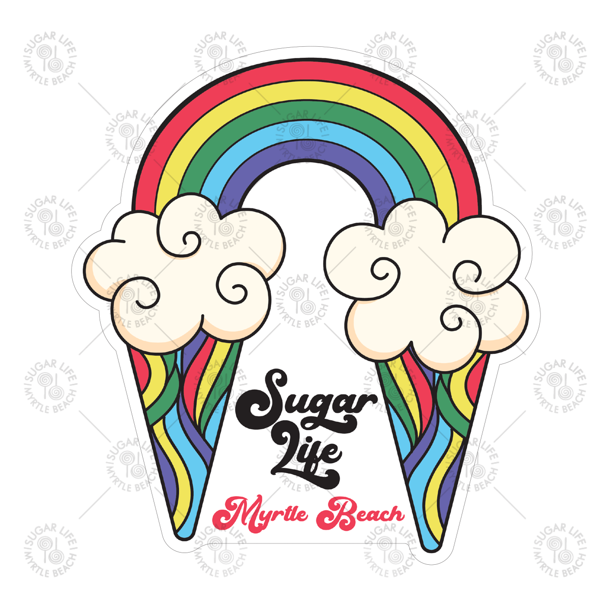 Sugar Life Rainbow Cone Sticker