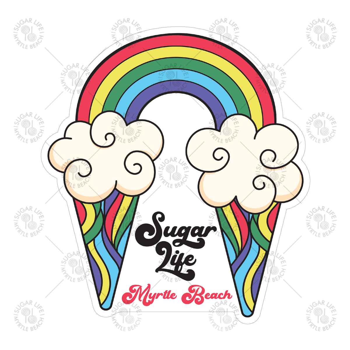 Sugar Life Rainbow Cone - Sticker