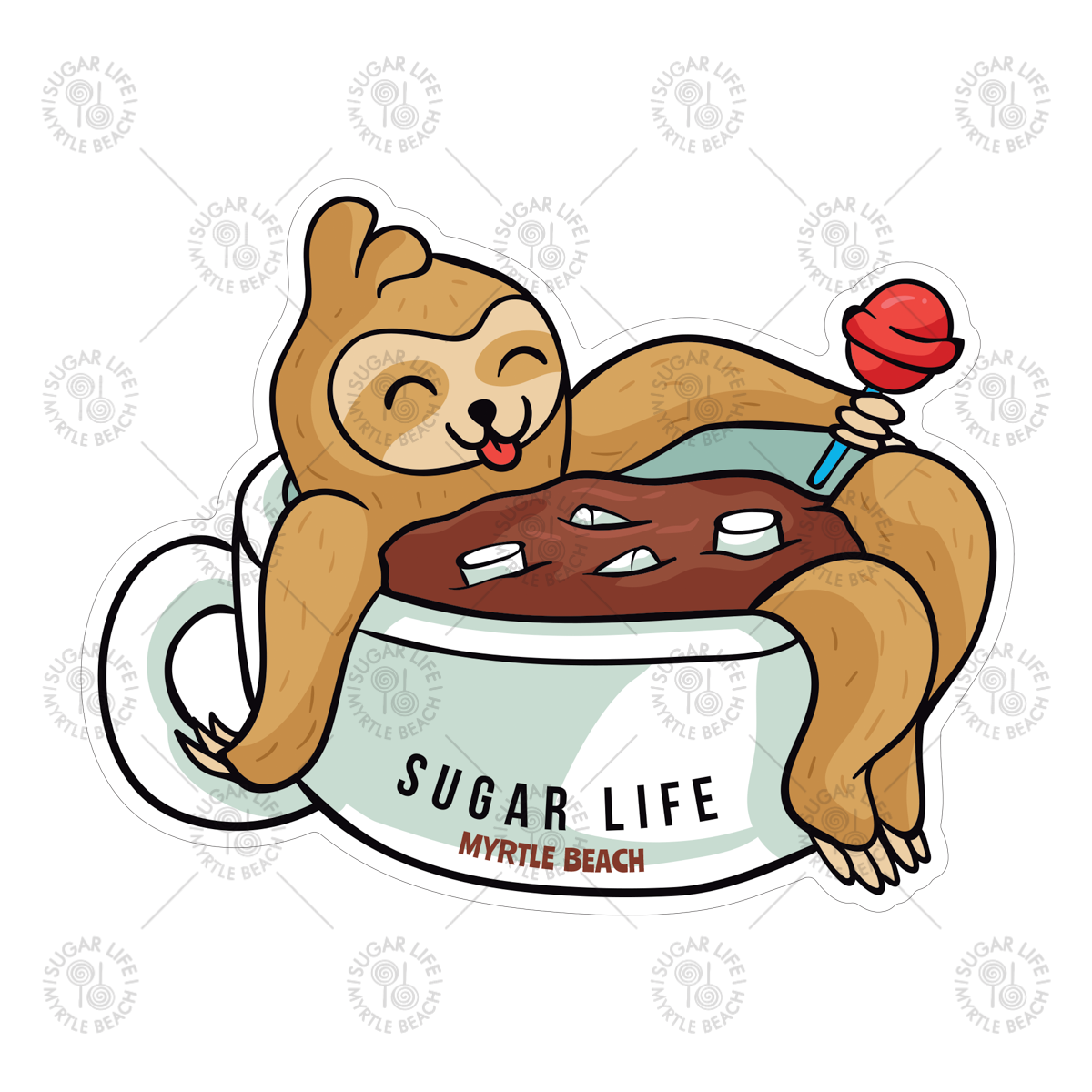 Sugar Life Sloth Hot Chocolate Bath - Sticker