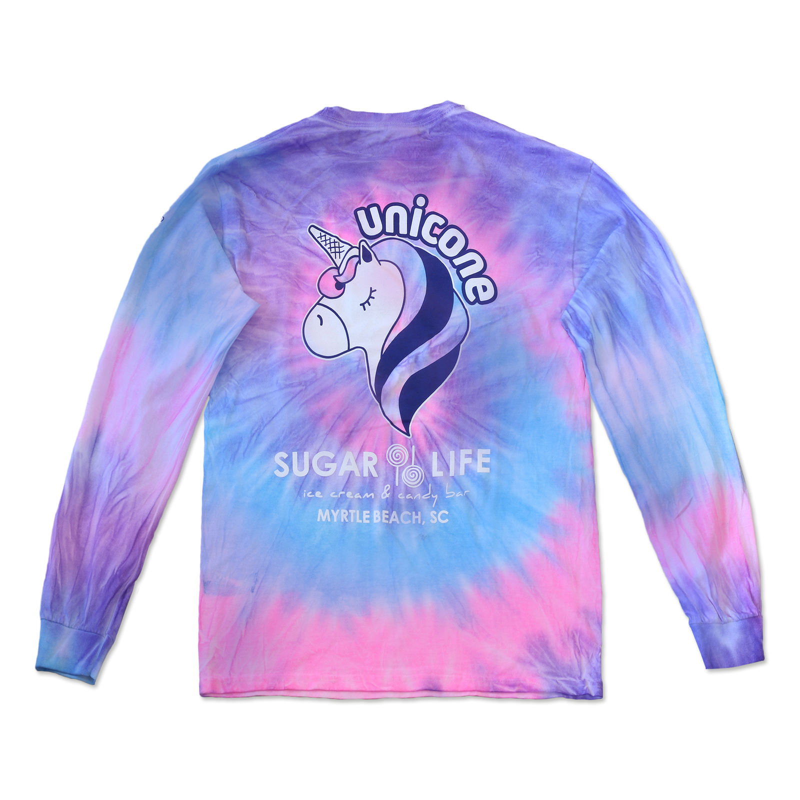 Sugar Life "Unicone"  Pink & Purple Donut Jelly Tie Dye Long Sleeve