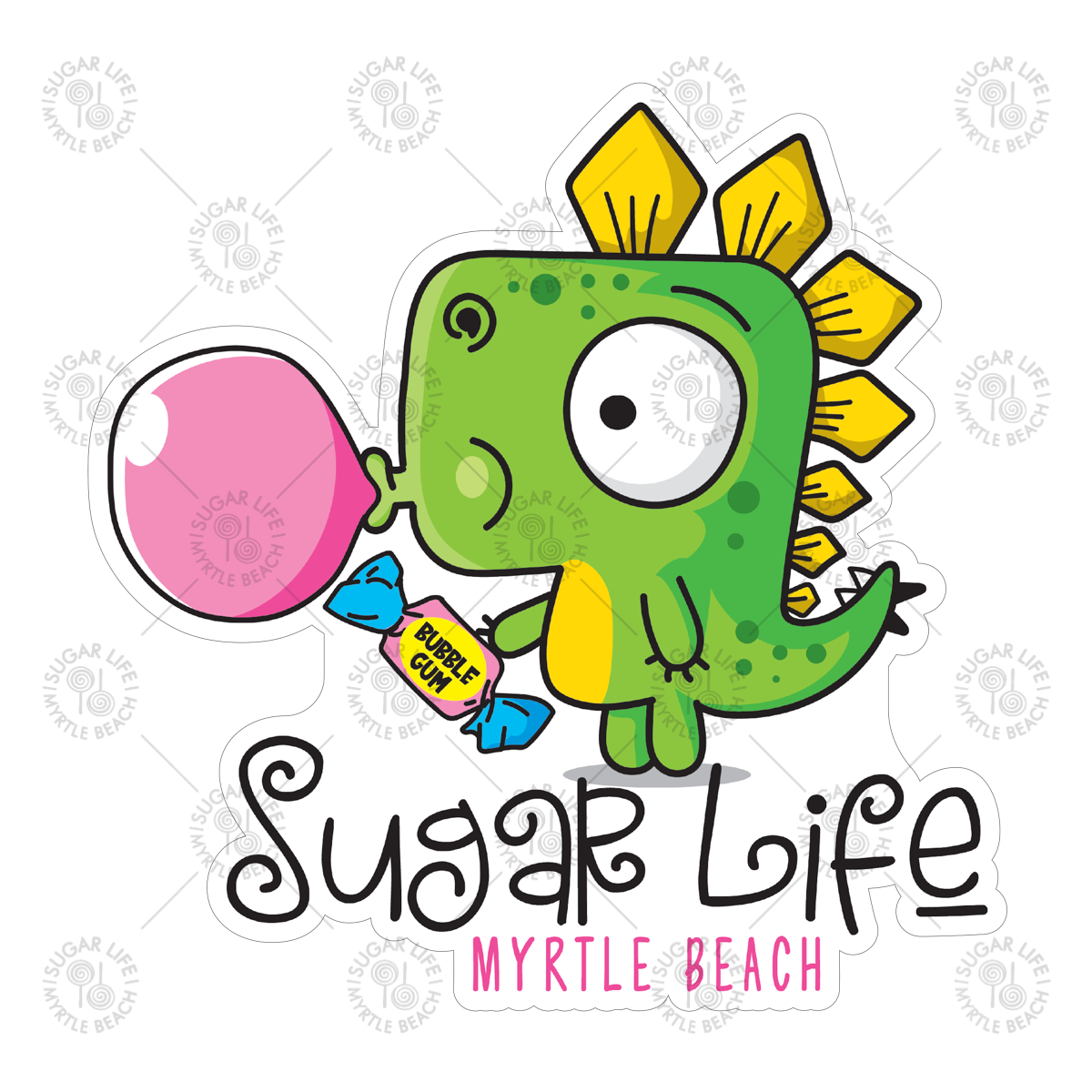 Sugar Life Dinosaur Bubble Gum Sticker