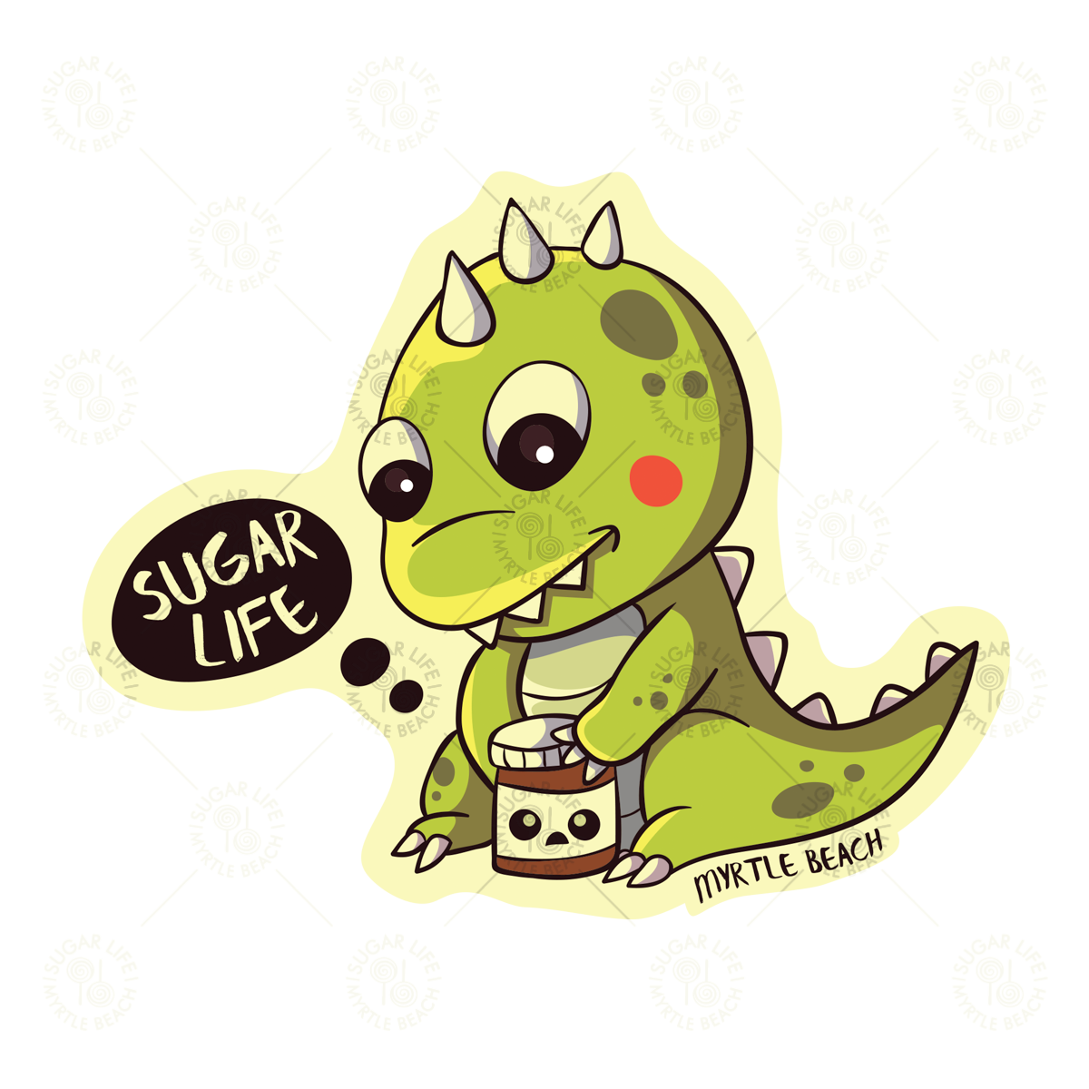 Sugar Life Dino Chocolate Jar Sticker