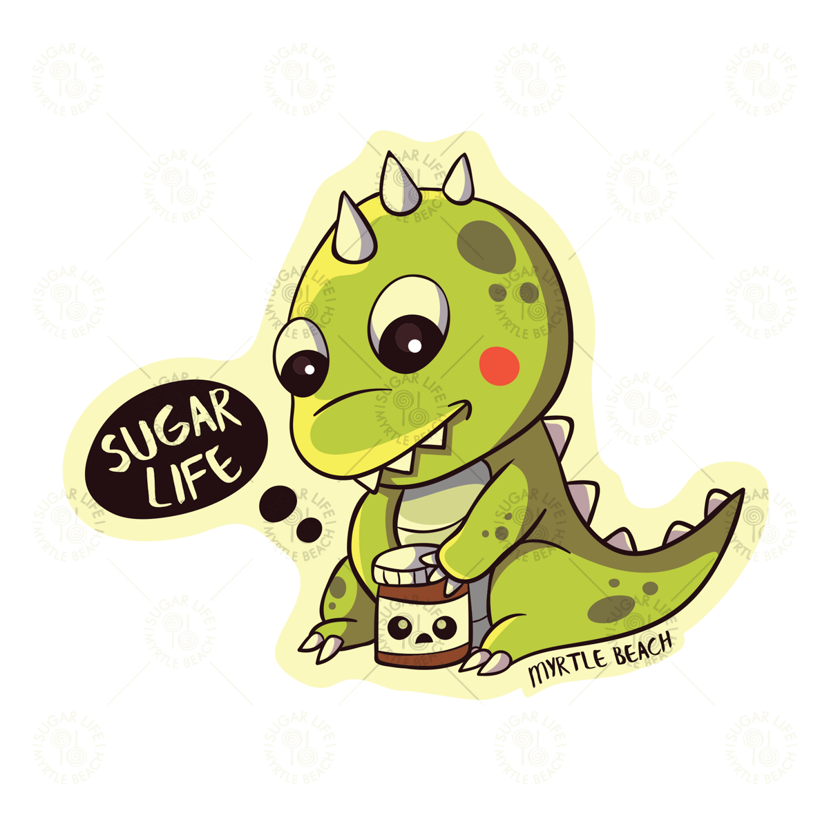Sugar Life Dino Chocolate Jar - Sticker